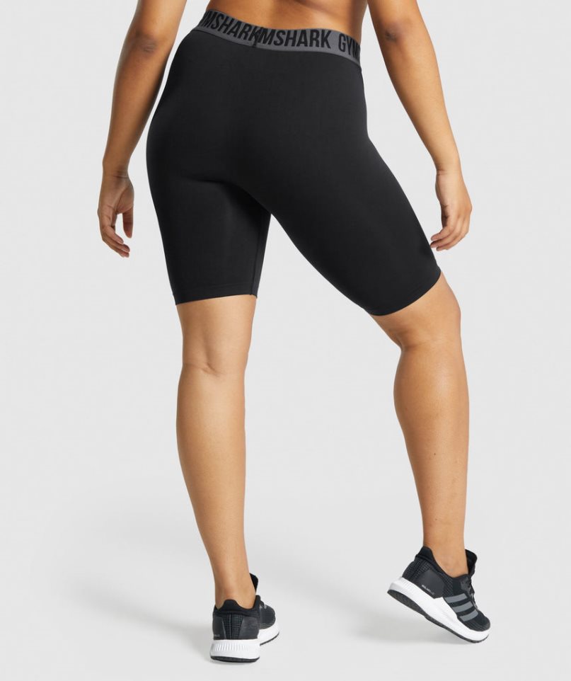 Szorty Gymshark Fit Seamless Cycling Damskie Czarne | PL 519BSR